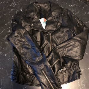 Vegan leather moto jacket